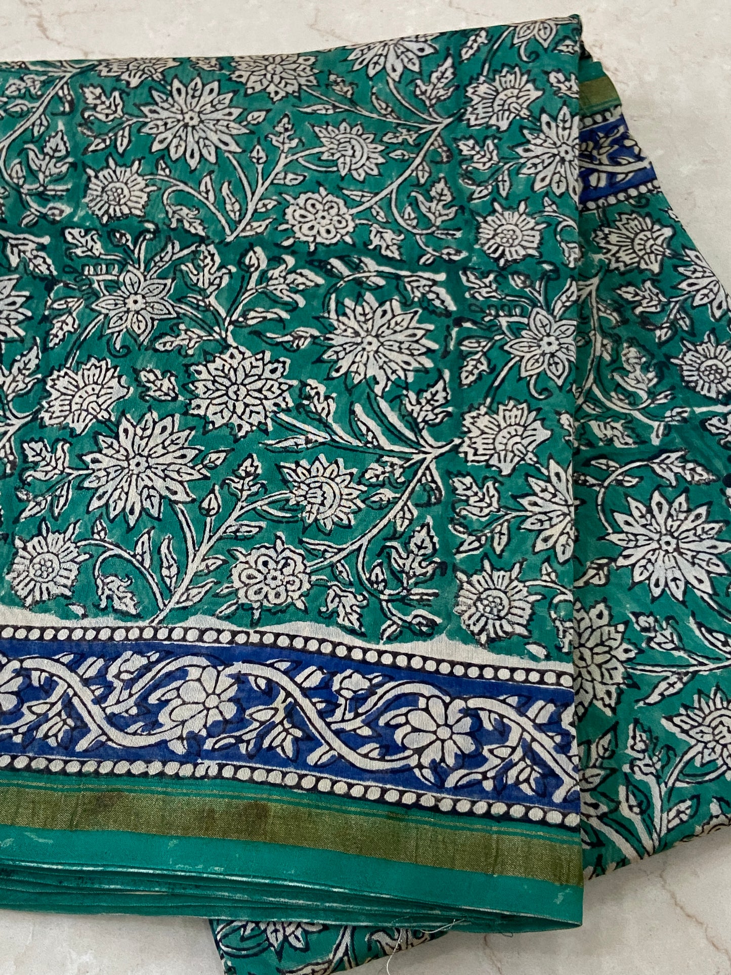 Morpankh green chanderi cotton silk saree