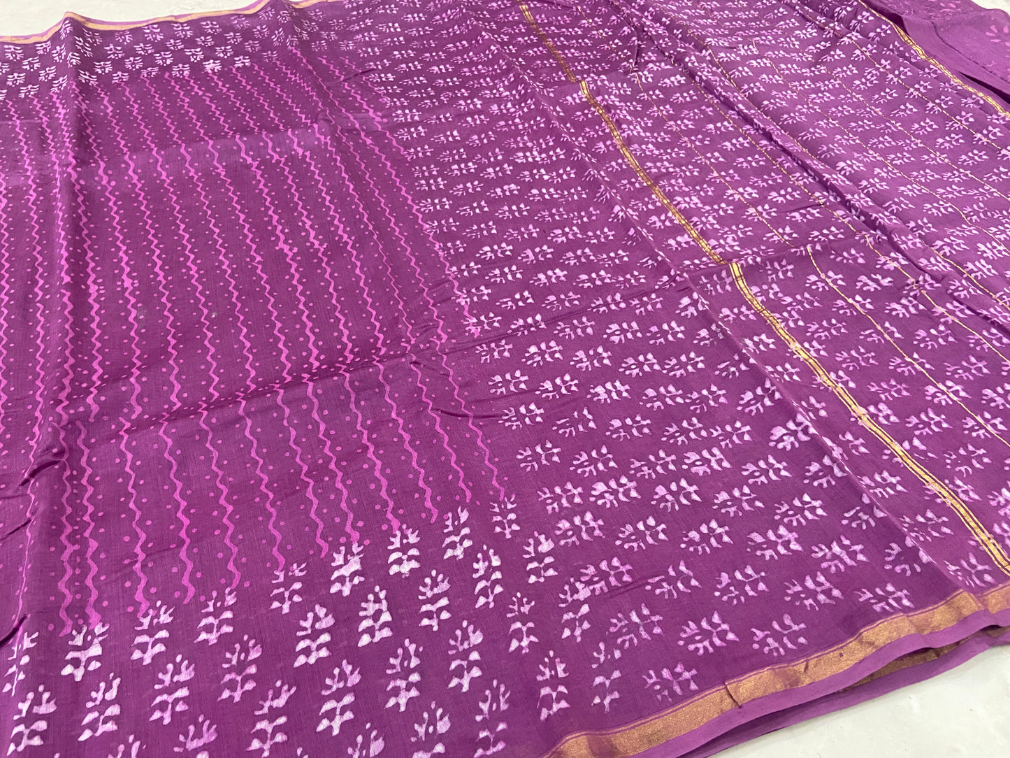 Mauve pink chanderi cotton silk saree