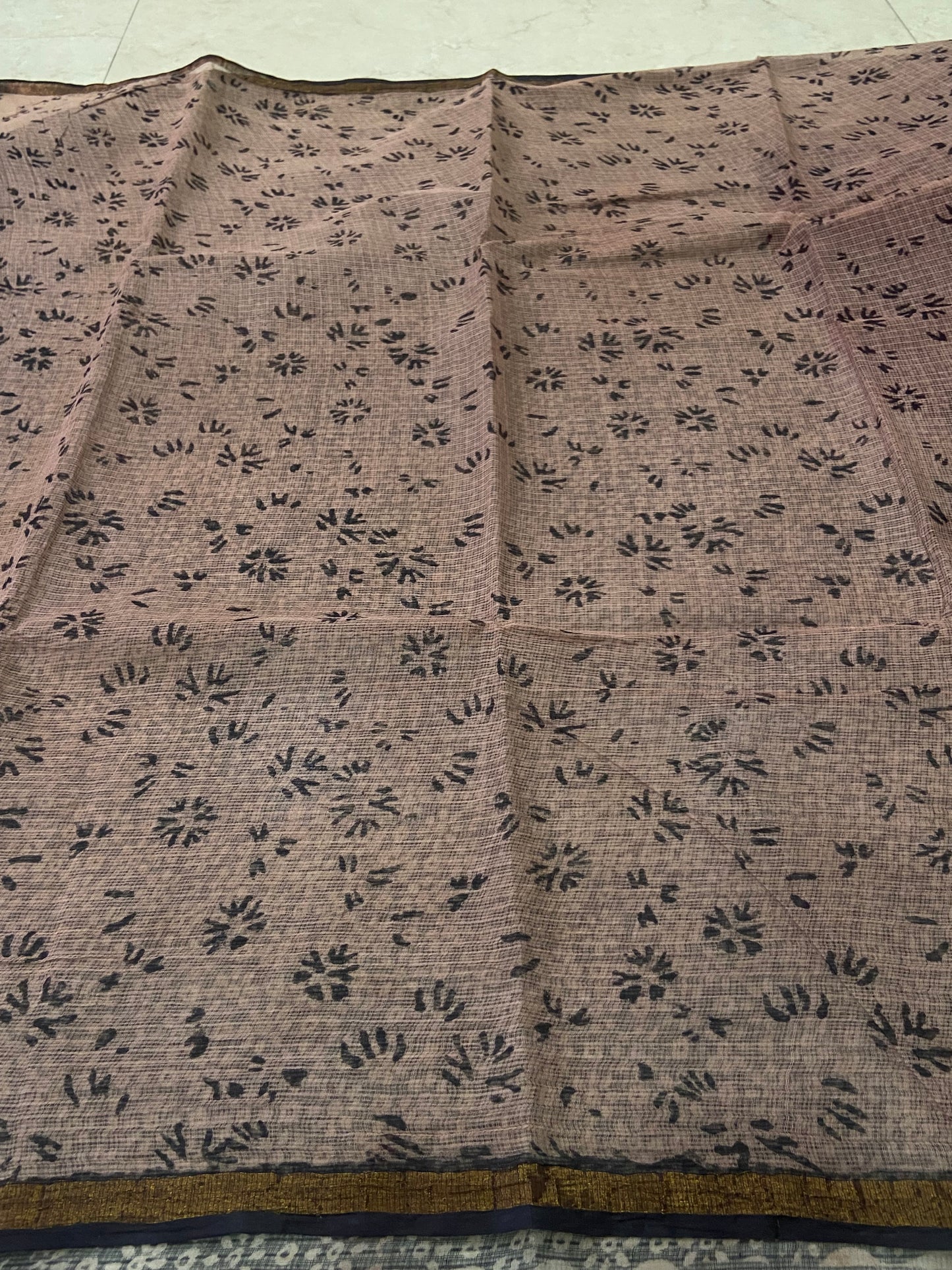 Maroon Red cotton kota doria saree