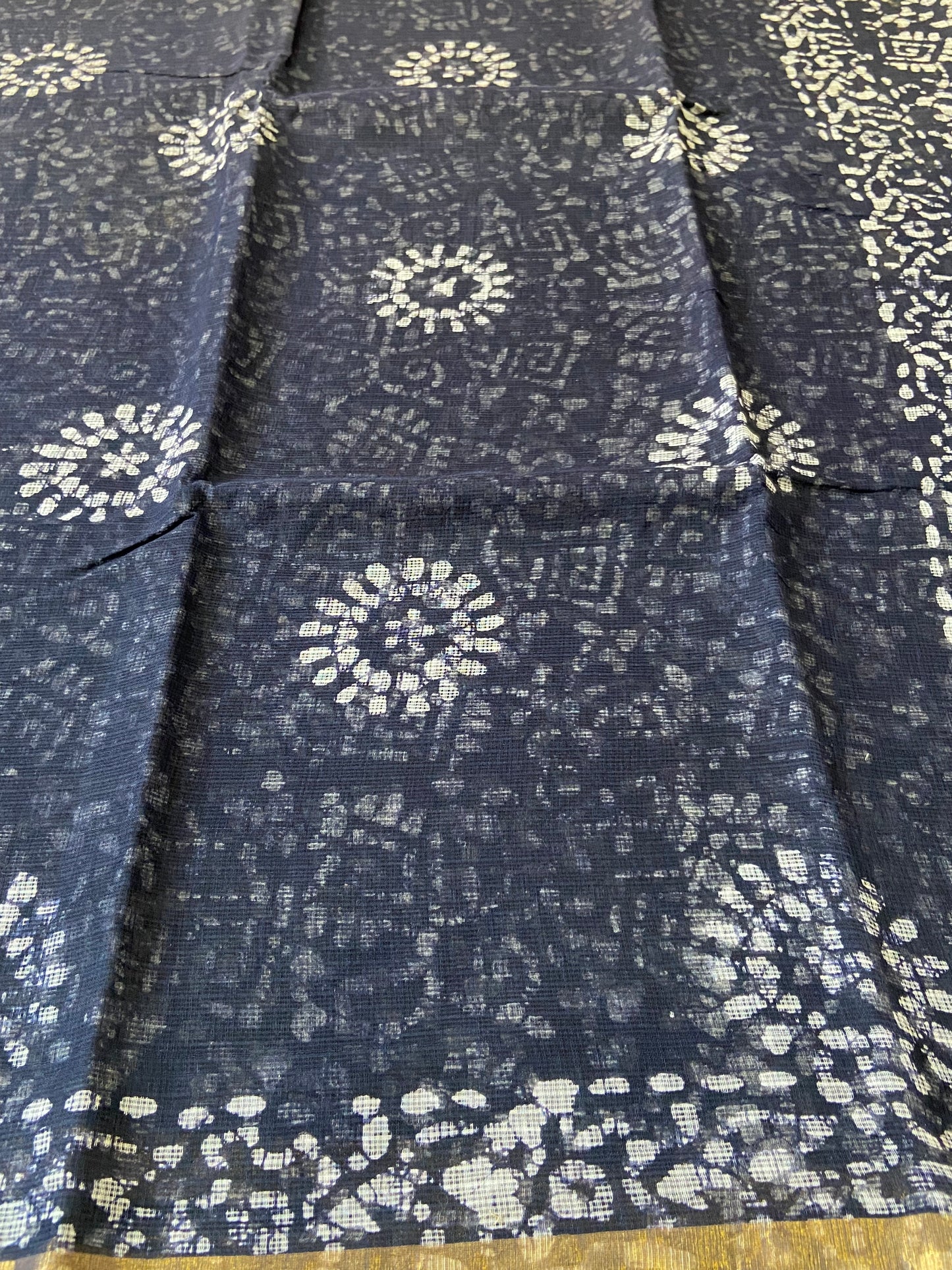 Black cotton kota doria zari border saree